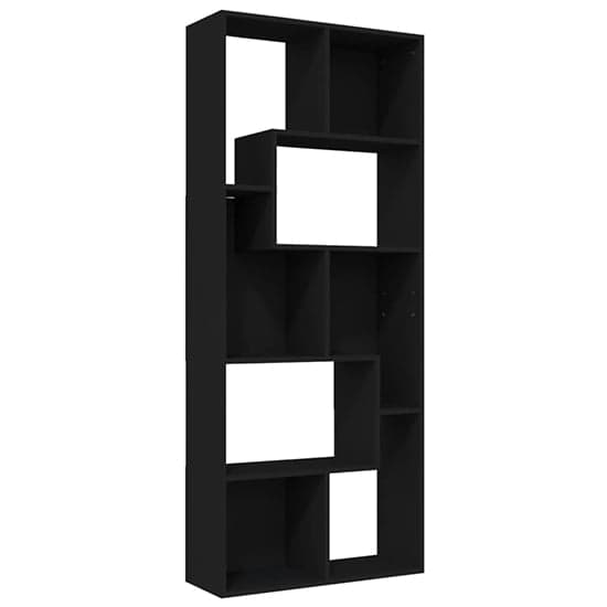 FURCO Black Wooden Bookcase and Shelving Unit - Versatile Storage Solution for Home and Office