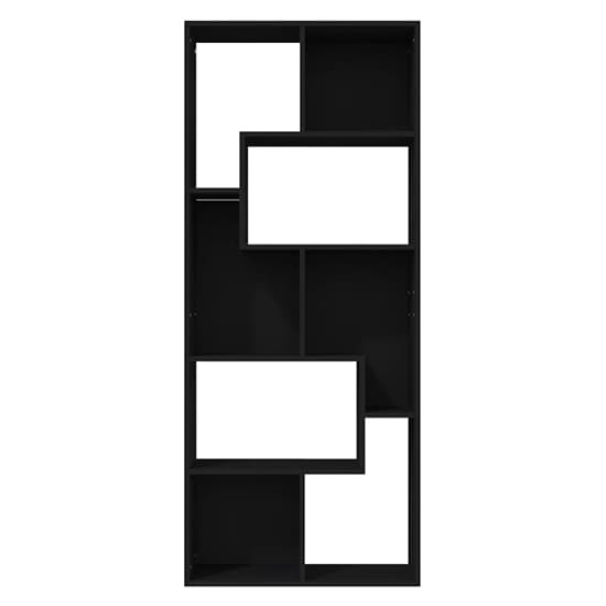 FURCO Black Wooden Bookcase and Shelving Unit - Versatile Storage Solution for Home and Office