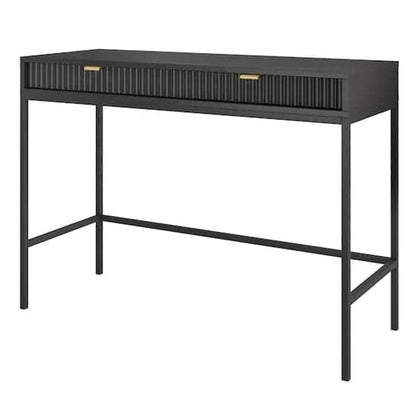 Napa Black Laptop Desk with Two Drawers - Modern Wooden Home Office Furniture