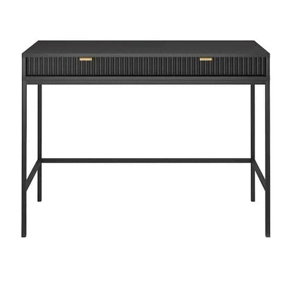 Napa Black Laptop Desk with Two Drawers - Modern Wooden Home Office Furniture