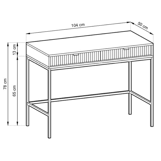 Napa Black Laptop Desk with Two Drawers - Modern Wooden Home Office Furniture