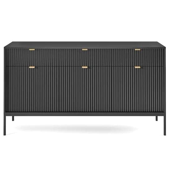 Napa Wooden Sideboard With 3 Doors 3 Drawers In Matt Black