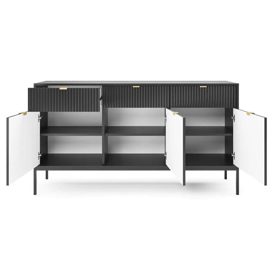 Napa Wooden Sideboard With 3 Doors 3 Drawers In Matt Black