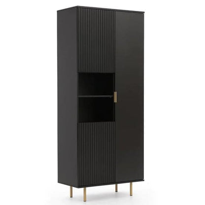 Naples Wooden Display Cabinet With 2 Doors In Black