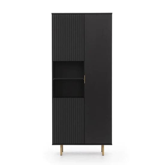 Naples Wooden Display Cabinet With 2 Doors In Black