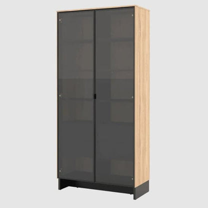 Narva Display Cabinet 2 Doors Tall In Mountain Ash With LED