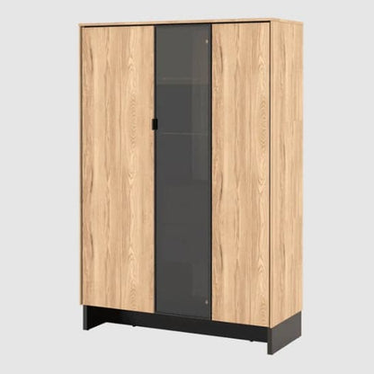 Narva Display Cabinet 2 Doors Wide In Mountain Ash With LED