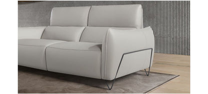 Nashira Electric Recliner Sofa Set - Cream Leather, 3 + 2 Seater, 10-Year Warranty, Customizable Colors and Materials