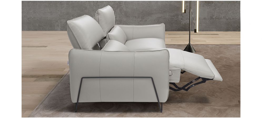 Nashira Electric Recliner Sofa Set - Cream Leather, 3 + 2 Seater, 10-Year Warranty, Customizable Colors and Materials