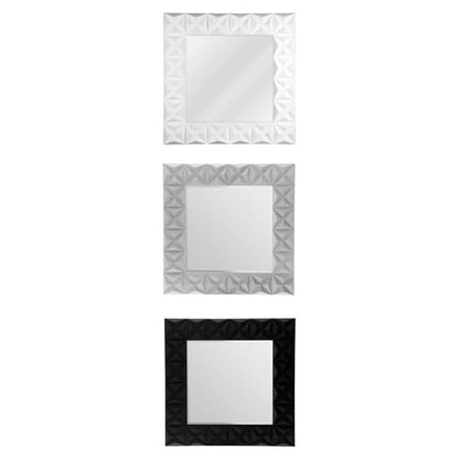 FURCO Triangular Geometric Wall Mirror with High Gloss White Frame - Contemporary Decorative Accent for Living Room and Hallway