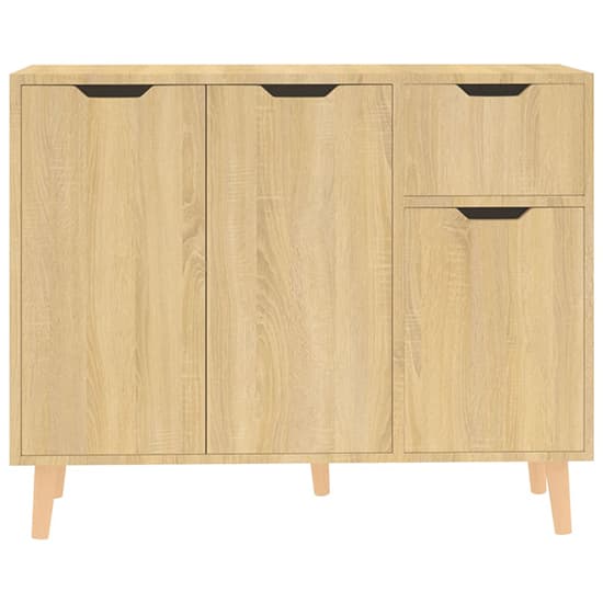 Nedra Wooden Sideboard With 3 Doors 1 Drawer In Sonoma Oak