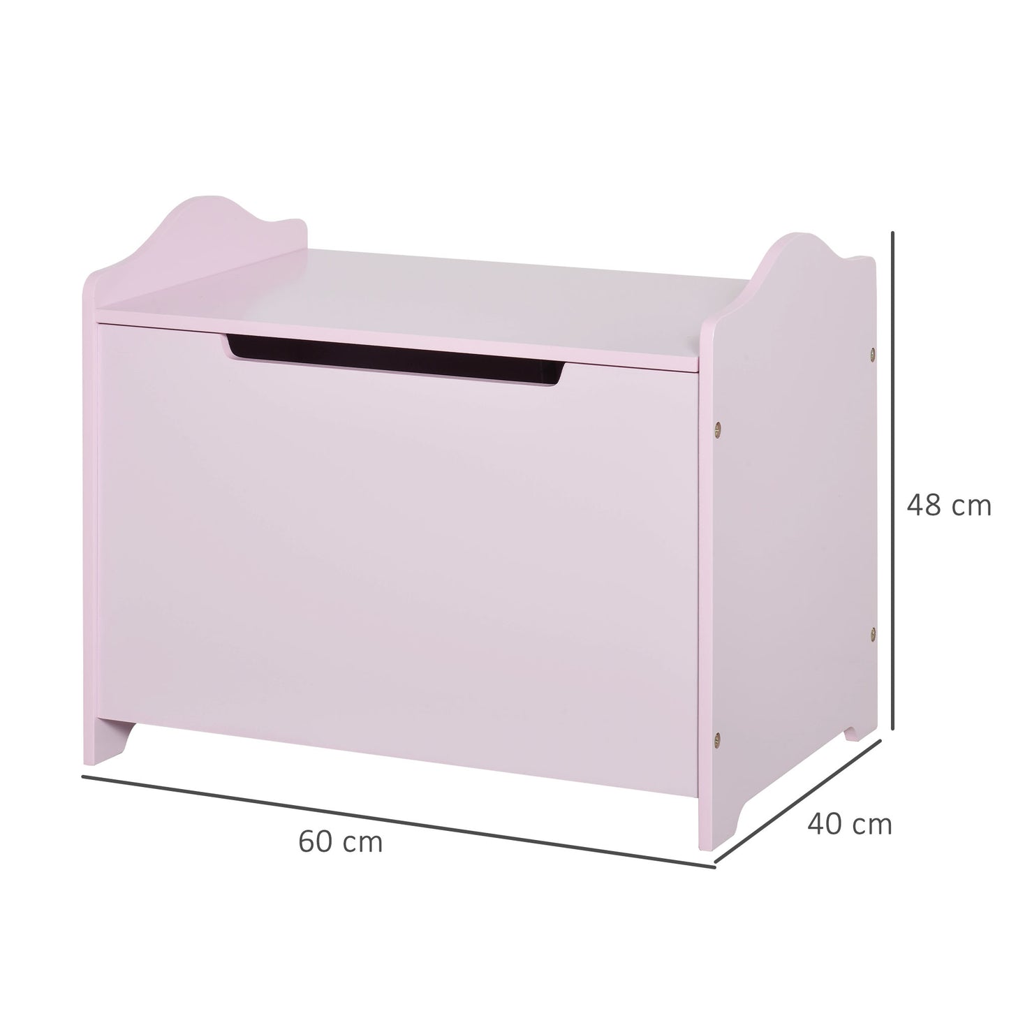 HOMCOM ooden Kids Toy Box Children Storage Organizer Chest Safety Hinge Playroom Furniture Pink