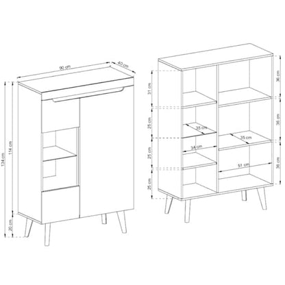 Newry High Gloss Display Cabinet With 2 Doors In White