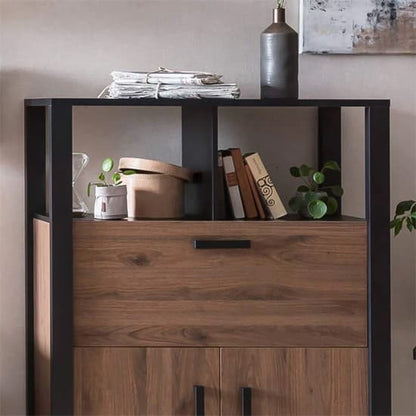 North Wooden Sideboard With 3 Doors In Okapi Walnut