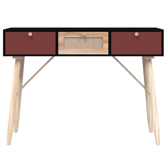 Nova Wooden Console Table With 3 Drawers In Black