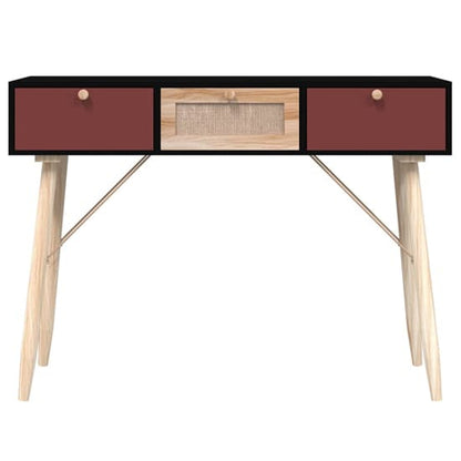 Nova Wooden Console Table With 3 Drawers In Black