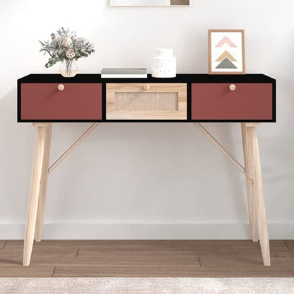 Nova Wooden Console Table With 3 Drawers In Black