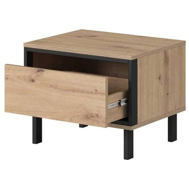 Novi Wooden Set Of 2 Bedside Cabinets 1 Drawer In Artisan Oak