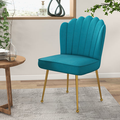 HOMCOM elvet-Feel Shell Accent Chair - Blue