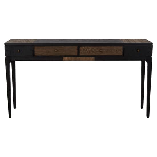 Nushagak Wooden Console Table With 4 Drawers In Brown And Black