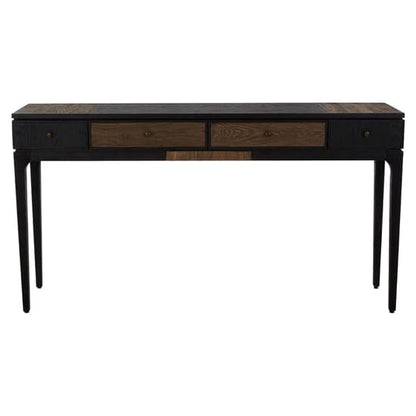 Nushagak Wooden Console Table With 4 Drawers In Brown And Black