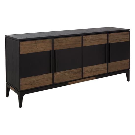 Nushagak Wooden Sideboard With 4 Doors In Brown And Black