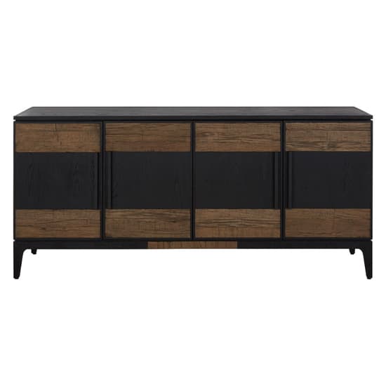 Nushagak Wooden Sideboard With 4 Doors In Brown And Black