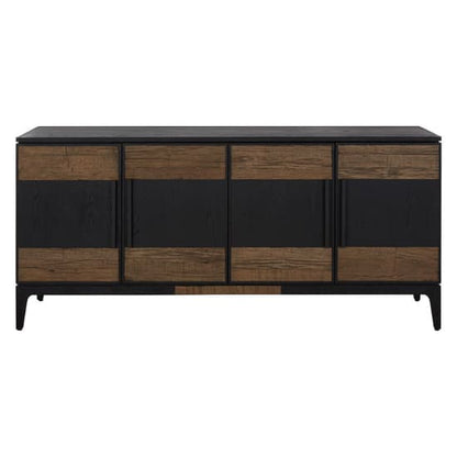 Nushagak Wooden Sideboard With 4 Doors In Brown And Black