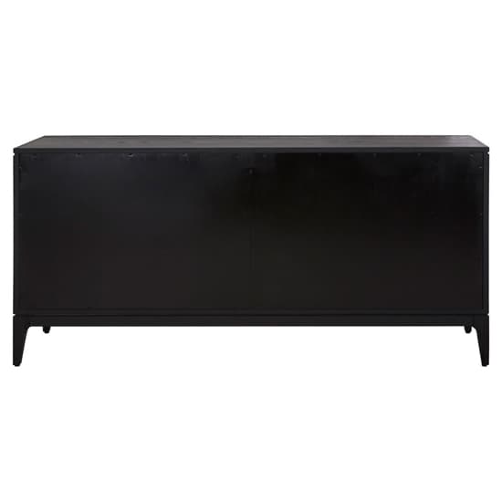 Nushagak Wooden Sideboard With 4 Doors In Brown And Black