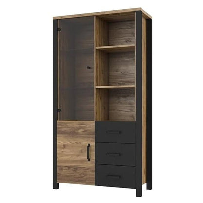 Oaxaca Display Cabinet 2 Doors In Appenzeller Oak With LED