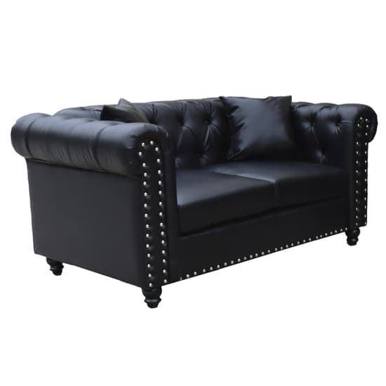 Modern Black Faux Leather 3+2 Seater Sofa Set - Oaxaca by FURCO