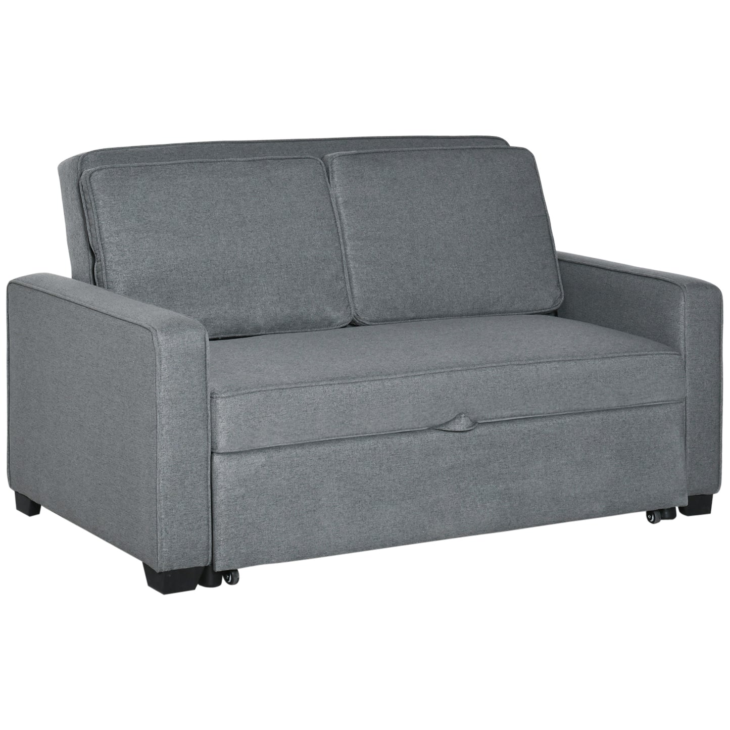 HOMCOM ouble Sofa Bed Click Clack Sofa Bed Pull Out Bed with Adjustable Backrest for Living Room and Bedroom Grey