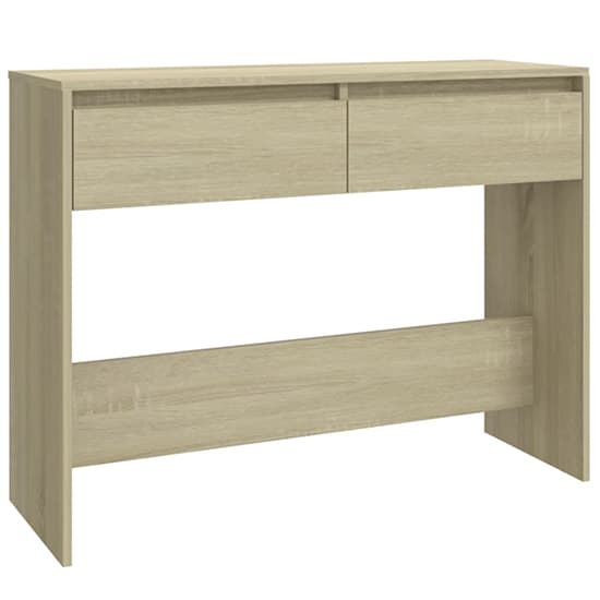 Olenna Sonoma Oak Console Table with 2 Storage Drawers for Entryway and Living Room