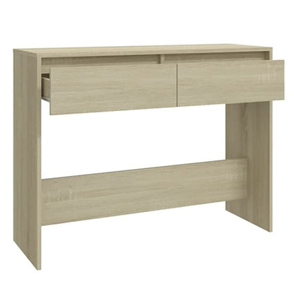 Olenna Sonoma Oak Console Table with 2 Storage Drawers for Entryway and Living Room