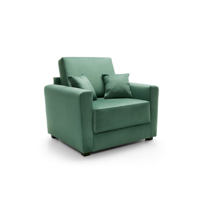 Alexander Armchair Velvet 1 Seater Sofabed - Forest Green Fabric