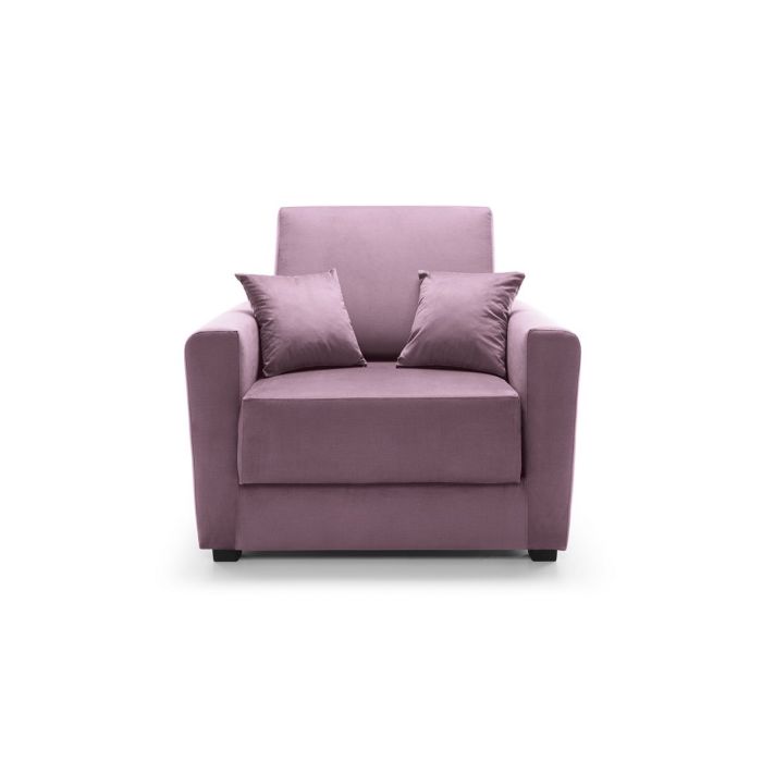 Alexander Armchair Velvet 1 Seater Sofabed - Pink Fabric