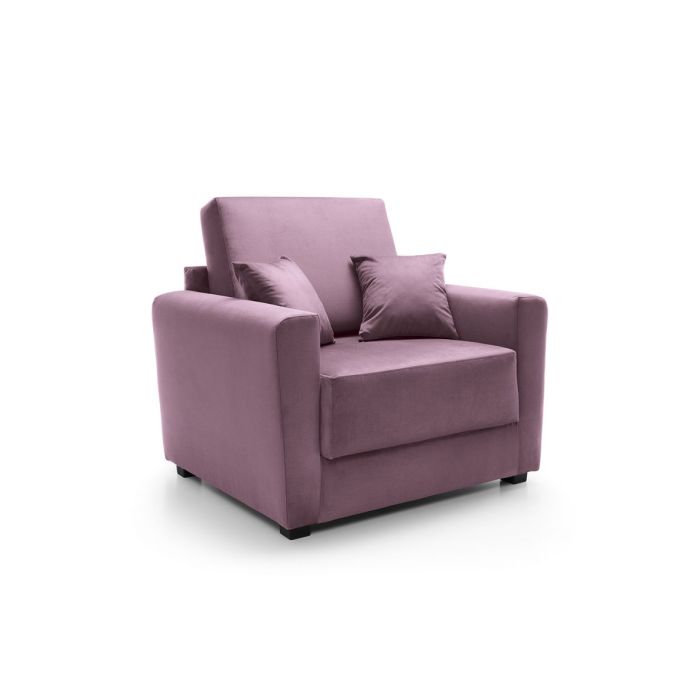 Alexander Armchair Velvet 1 Seater Sofabed - Pink Fabric