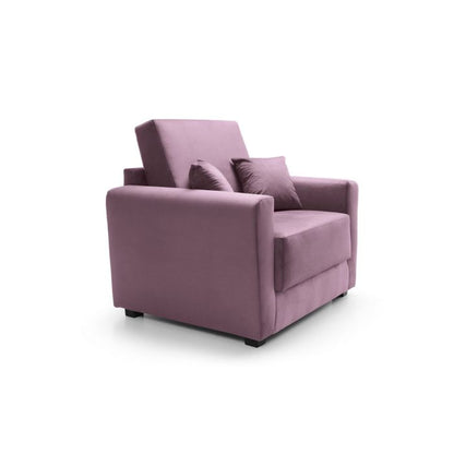 Alexander Armchair Velvet 1 Seater Sofabed - Pink Fabric