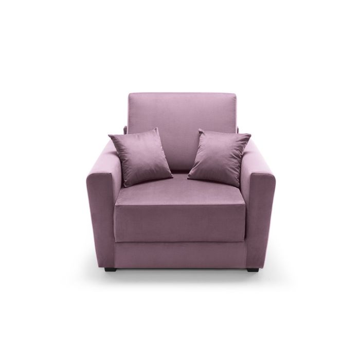 Alexander Armchair Velvet 1 Seater Sofabed - Pink Fabric