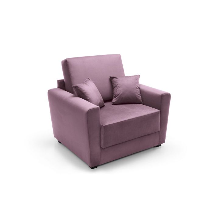 Alexander Armchair Velvet 1 Seater Sofabed - Pink Fabric