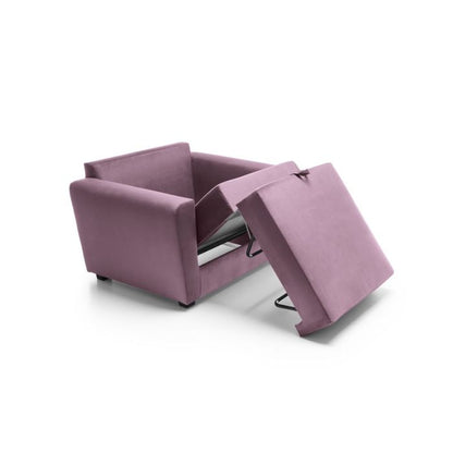 Alexander Armchair Velvet 1 Seater Sofabed - Pink Fabric