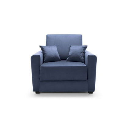 Alexander Armchair Velvet 1 Seater Sofabed - Dark Blue Fabric