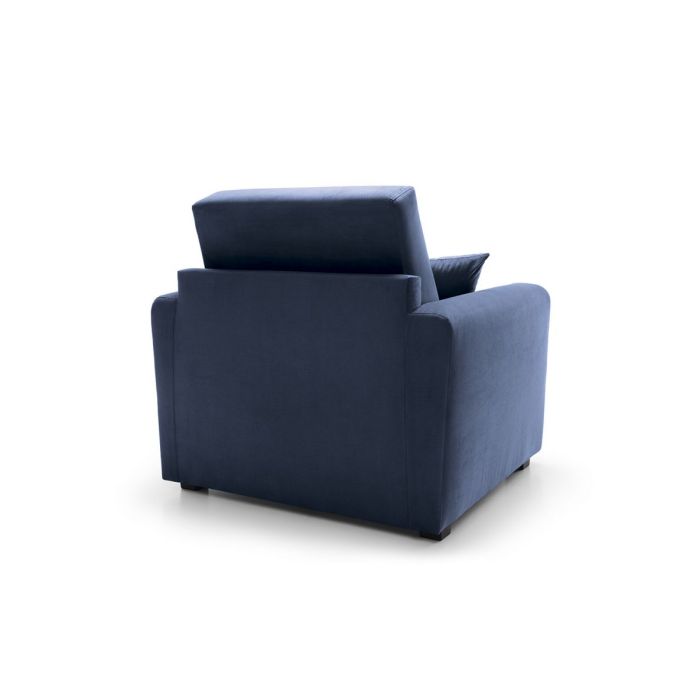 Alexander Armchair Velvet 1 Seater Sofabed - Dark Blue Fabric