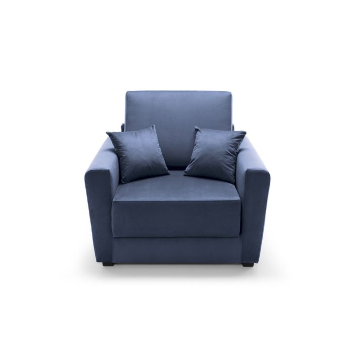 Alexander Armchair Velvet 1 Seater Sofabed - Dark Blue Fabric