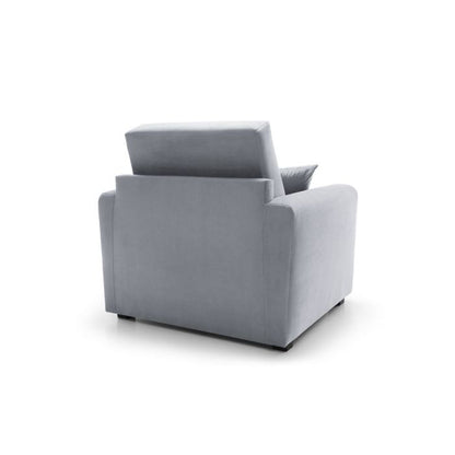 Alexander Armchair Velvet 1 Seater Sofabed - Light Grey Fabric