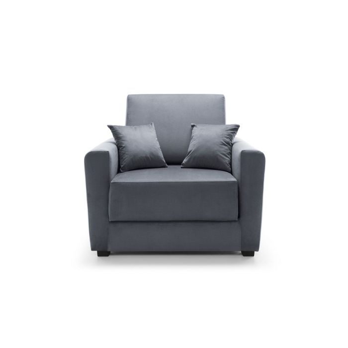 Alexander Armchair Velvet 1 Seater Sofabed - Dark Grey Fabric