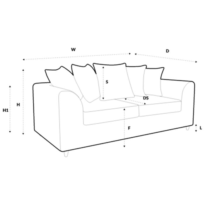 FURCO Cream Crushed Chenille 3-Seater Sofa - Modern Comfort and Style