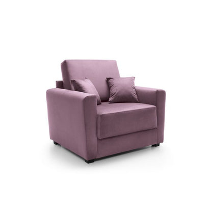 Bristol Velvet Armchair 1 Seater Sofabed - Pink Fabric