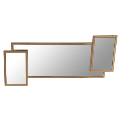 FURCO Contemporary Wall Mirror with Matte Gold Frame - Stylish Stainless Steel Design for Home Decor