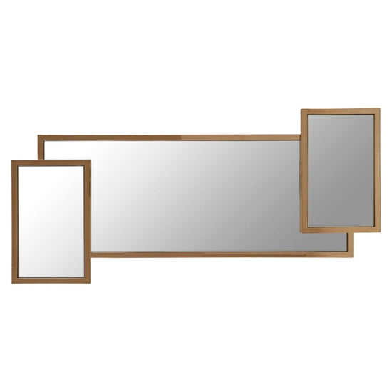 FURCO Contemporary Wall Mirror with Matte Gold Frame - Stylish Stainless Steel Design for Home Decor